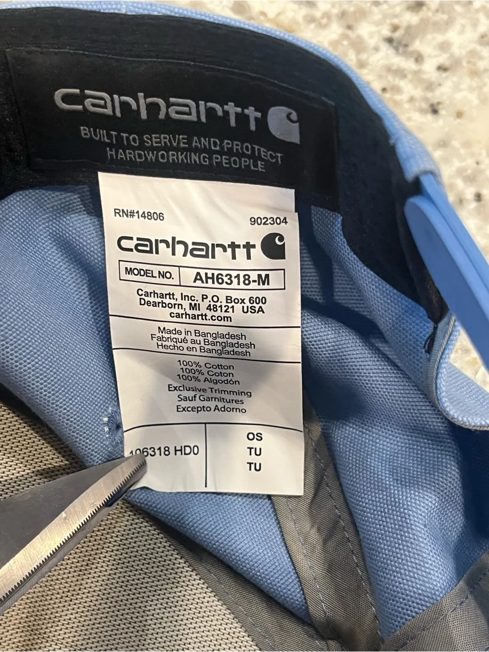 Carhartt Force Mountain Patch Trucker Hat Adult Adjustable Snapback Light Blue